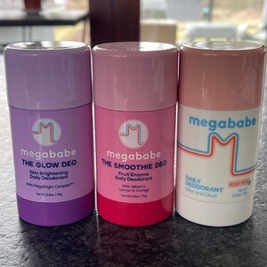 Megababe The Smoothie, Glow or Rosy Deodorant all skin even sensitive mega babes